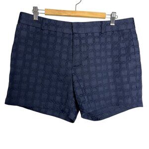 Banana Republic Navy Jacquard Shorts Mid Rise, size 12